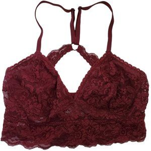 Xhilaration | Burgundy Lace Racer Back Bralette